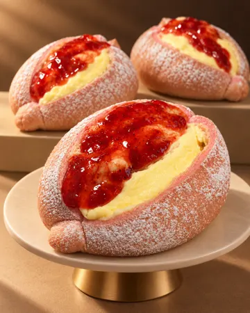 Strawberry cheese bun — Maison Berrie