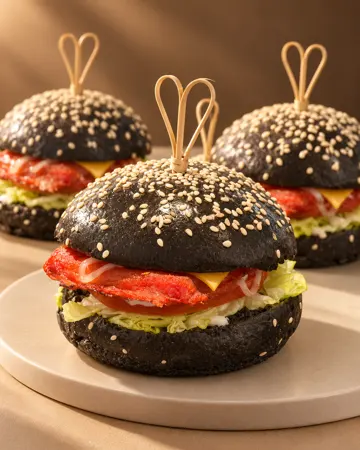 Black & gold chicken burger — Maison Berrie