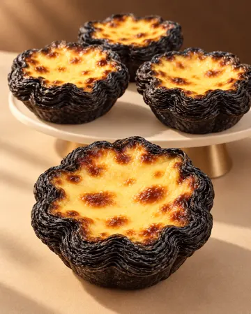 Squid ink egg tart — Maison Berrie